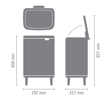 Kosz 12l Bo Hi czarny BRABANTIA