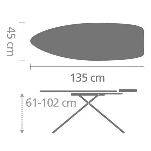 Deska do prasowania PerfectFlow rozmiar D (135x45 cm) asymetryczna rama Spring Bubbles BRABANTIA 