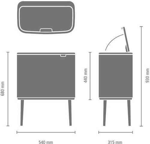 Kosz BO Touch Bin 11+23l Satin Taupe BRABANTIA