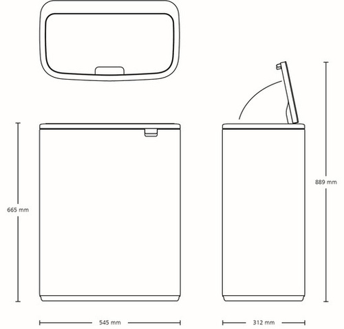 Kosz Bo Touch Bin 60l Confident Grey BRABANTIA