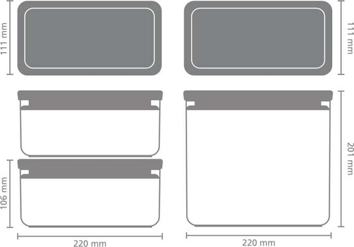 Zestaw 3 pojemników Light Grey 2x1,5l+1x3,5l BRABANTIA