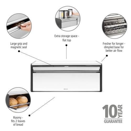 Chlebak prostokątny Brilliant Steel BRABANTIA