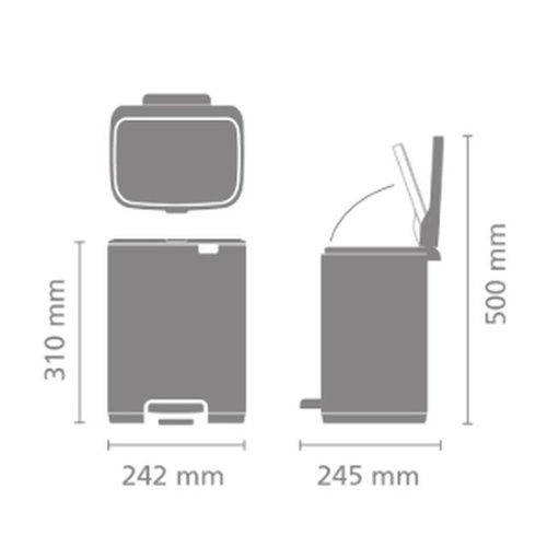 Kosz pedałowy 7l Bo Mineral Infinite Grey BRABANTIA
