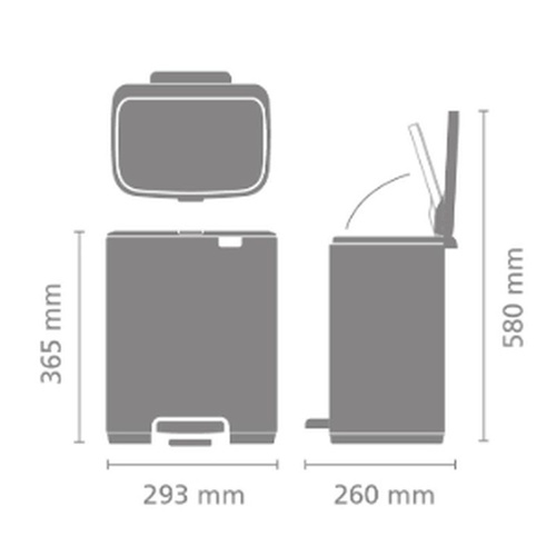 Kosz pedałowy 12l Bo Mineral Infinite Grey BRABANTIA