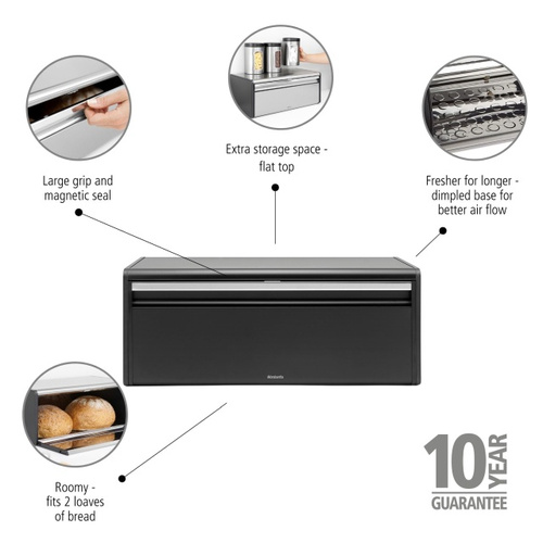 Chlebak prostokątny Matt Black BRABANTIA