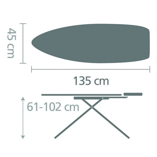 Deska do prasowania rozmiar D (135x45cm) asymetryczna rama Titan Oval BRABANTIA 