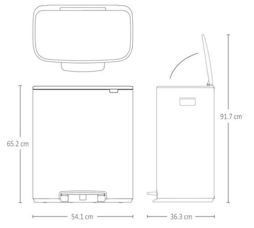 Kosz Bo Pedal Bin 2x30 l czarny matowy BRABANTIA 