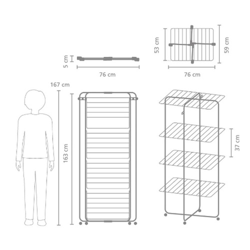 Suszarka na pranie 30m HangOn Tower biała BRABANTIA