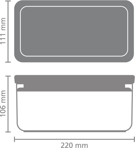 Prostokątny pojemnik 1,5 lTasty+ Light Grey BRABANTIA 