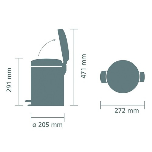 Kosz pedałowy NewIcon 5l stal matowa BRABANTIA