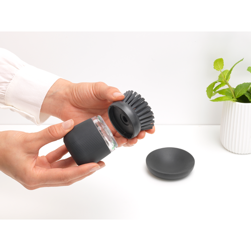 Szczotka z dozownikiem dark grey Brabantia