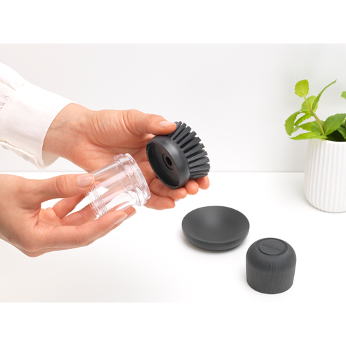 Szczotka z dozownikiem dark grey Brabantia