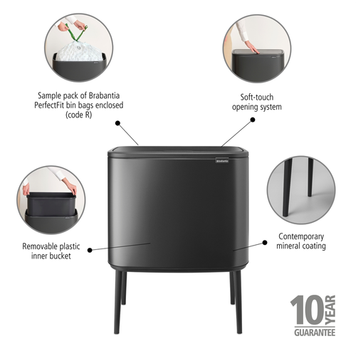 Kosz BO Touch Bin 36l Confident Grey BRABANTIA 