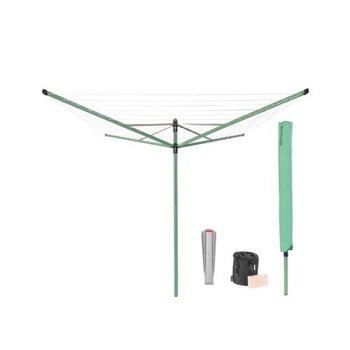 Suszarka ogrodowa Lift-O-Matic 50m (mocowanie do gruntu) + pokrowiec + klamerki w etui Leaf Green BRABANTIA