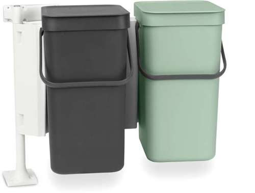 Kosz szafkowy Sort & Go 2 x 12l Jade Green/Grey BRABANTIA