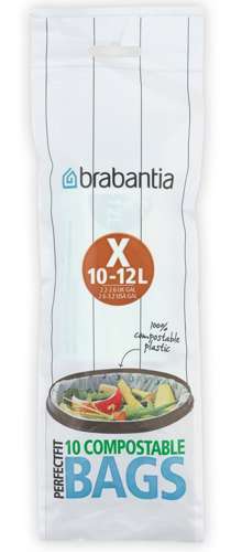 Worki na śmieci biodegradowalne X (10-12l) 10 sztuk BRABANTIA